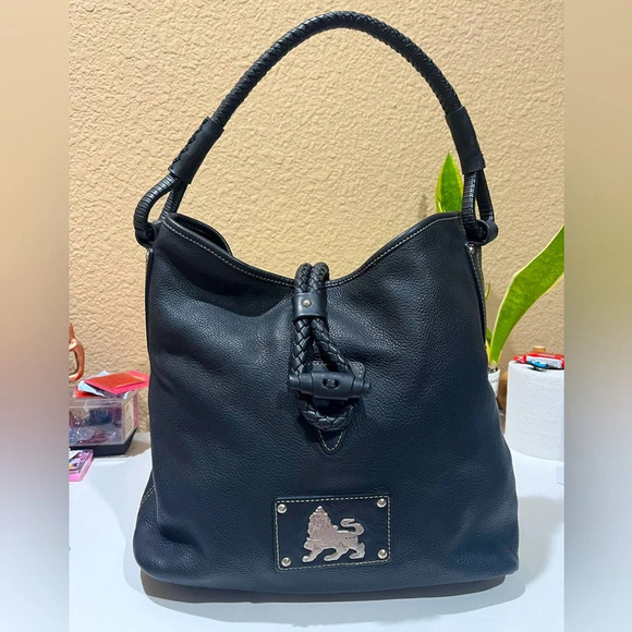 MCM Handbags - MCM Black Leather Hobo Bag